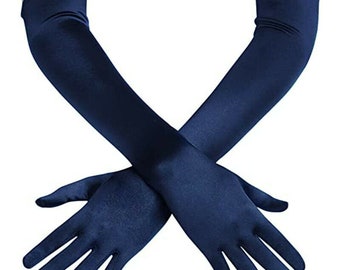 Satin Navy Blue Opera 22" 18" 15" 9" Ladies Gloves