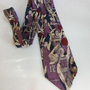 Basketball Players Necktie Purple Jerseys Made in Italy