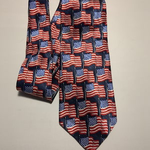 American Flag Necktie Red White and Blue Stars and Stripes American Tie Patriotic Necktie