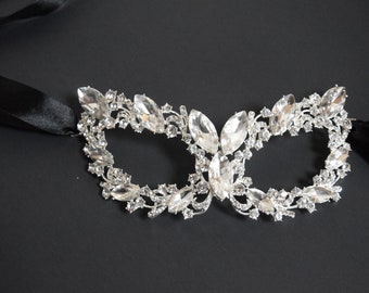 Rhinestone Mask Sparkling Mask Mardi Gras Mask Wedding Mask