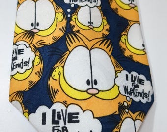Garfield The Cat "I Love the Weekend" 1978 Men's Ties Neckties