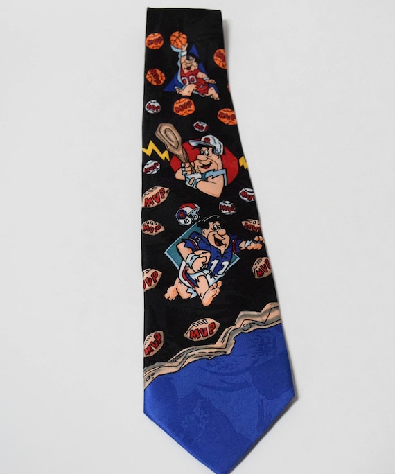 Fred Flintstone Tie Sports Football Basketball Baseball 100 Etsy
