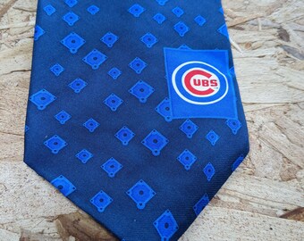 Cravate des Chicago Cubs bleue Cravate de la Ligue majeure de baseball avec logo des Cubs