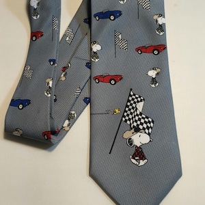Snoopy Racing Car Peanuts Cartoon Men's Tie