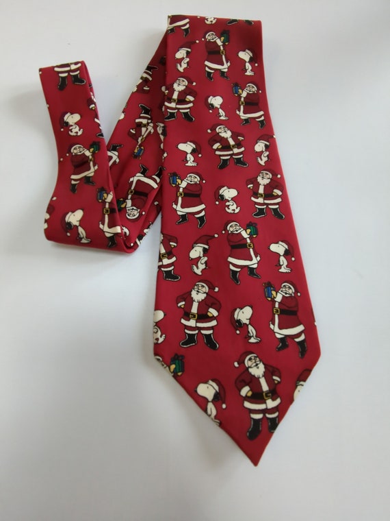 Christmas Necktie Peanuts Cartoon Snoopy "Hang'n w