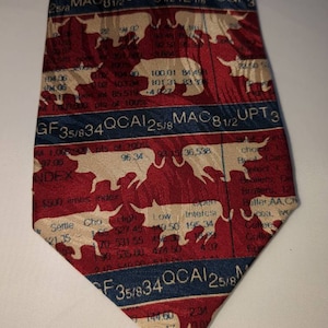 Stock Market Theme Men&#39;s  Tie with Bulls and the Bears