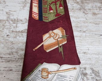 Corbata de abogado con diseño de escalas de justicia, breve legal, corbata novedosa para hombre