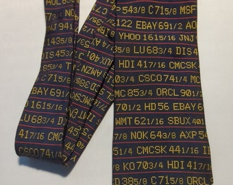 Stock Market Theme Men's Necktie with the Stock Ticker and symbols. Stockbroker Necktie