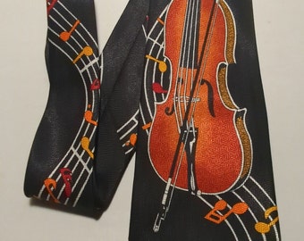 String Instrument Necktie Violin Viola Cello or Bass Smooth Melody  Necktie