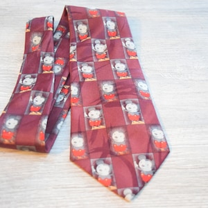 Mickey Mouse Novelty Necktie Maroon Tie with Mickey Pattern by Mickey Unlimited
