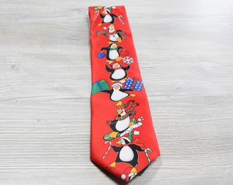 Penquin Holiday Tradition Christmas Men's 100% Polester Tie , Novelty neckties, Retro neckties, Novelty ties