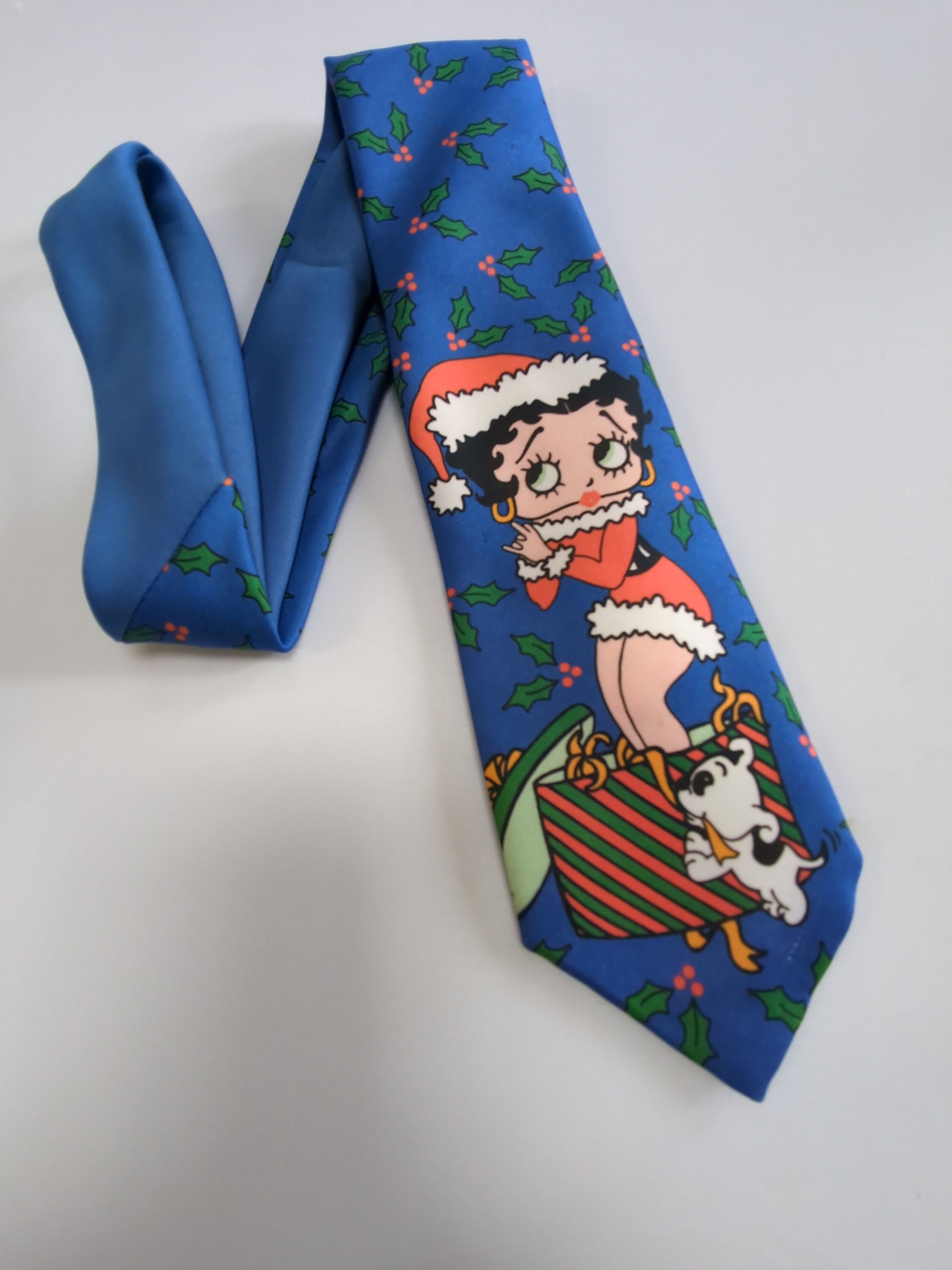 ベティ・ブープ ネクタイ Ralph Marlin レア Ralph Marlin A Betty Boop Christmas Necktie 100% Polyester Narrow