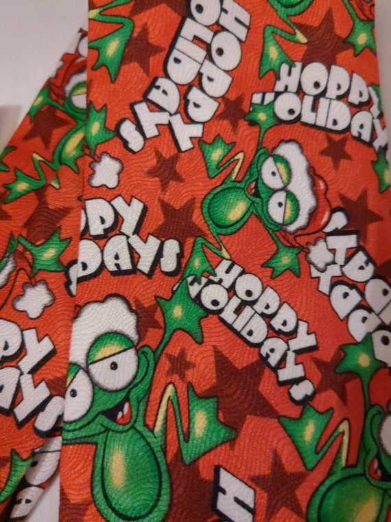 Hoppy Holidays from Santa Froggy Frog Necktie Not… - image 3