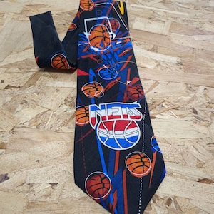 New York Nets Basketball Team Silk Necktie