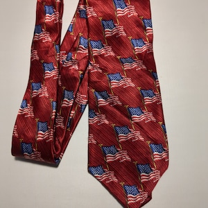 American Flag Necktie Red White and Blue Stars and Stripes American Tie Patriotic Necktie