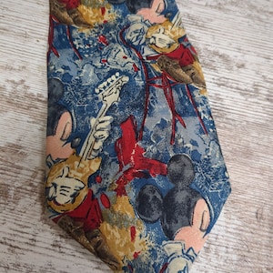 Mickey Mouse Impressionistic Patterned Necktie100% Silk