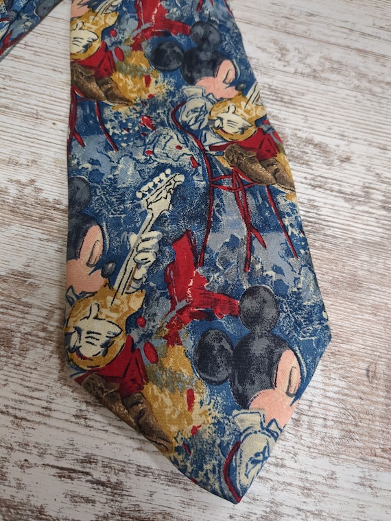 Mickey Mouse Impressionistic Patterned Necktie100… - image 1