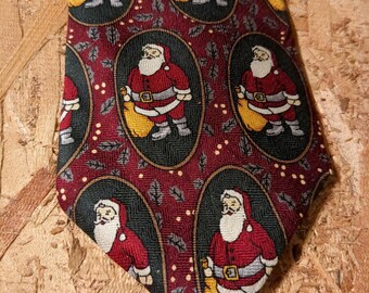 Santa Portrait Pattern Design Tie Novelty Necktie Men's Christmas Tie