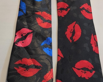 Lipstick Smack Cravatta da uomo Baci Novità San Valentino Cravatte divertenti Hotlips