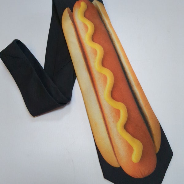 Foot Long Hot Dog Simple Mustard Necktie Weiners in a Bun