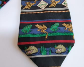 Tabasco Hot Sauce Necktie 100% Silk Hot Pepper Tie Hot Guy Tie Tabasco Promotional Necktie on Frog Legs