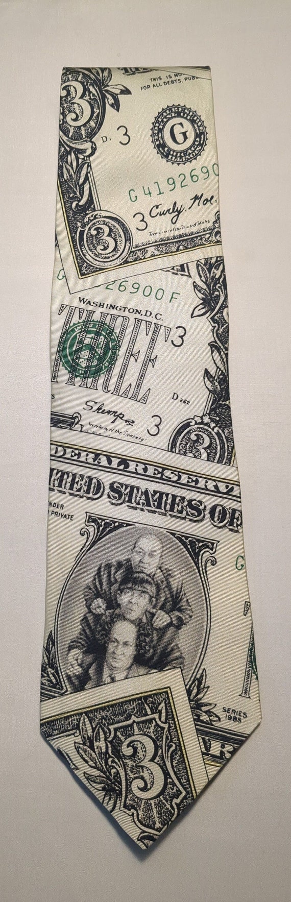 Three Stooges on a Three Dollar Bill Silk Necktie… - image 4
