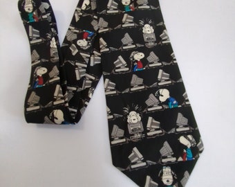 Peanuts Necktie Snoopy is the "Computer Genius" or Geek Men's Ties