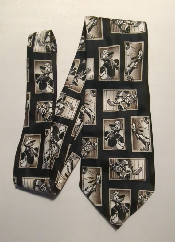 Disney Characters Necktie Black Tie with Mickey Do