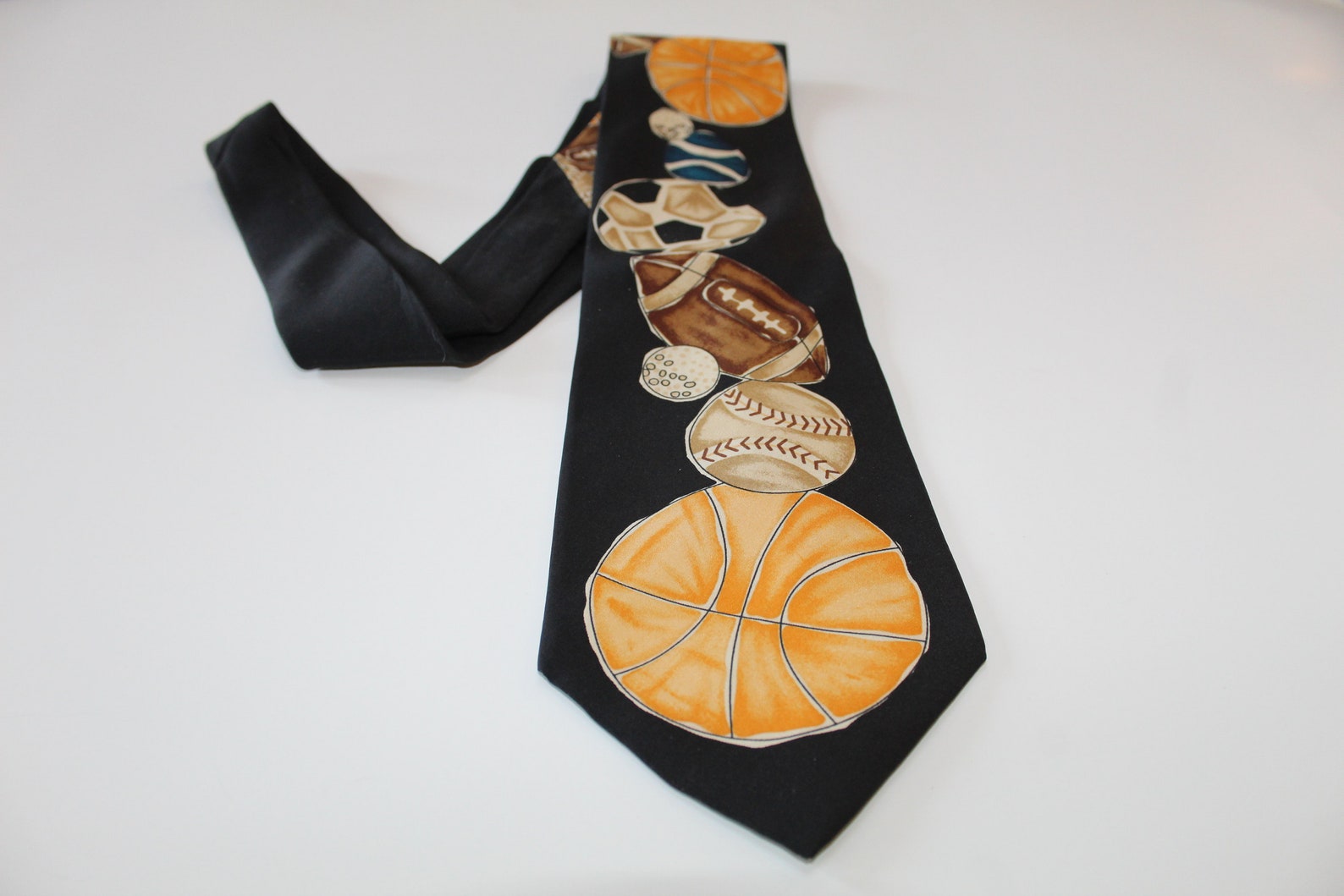 All Sports Necktie Black Tie features Baseball Basketball Etsy