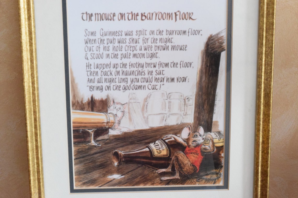 The Mouse On The Barroom Floor Double Matted and Framed Etsy