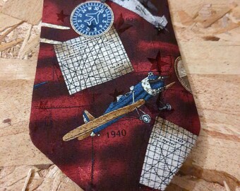 airplane christmas tie