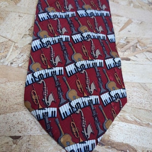 Music Musician Jazz Band Piano Sax Clarinet Guitar Horn Men&#39;s Ties Neckties