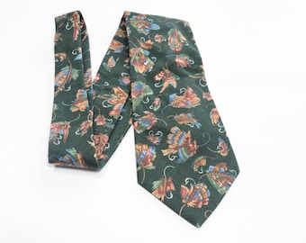 Fishing Lures Necktie American Eagle Mens Novelty Necktie with Fishing Hooks Pattern Fisherman's Tie