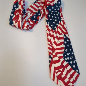 American Flag Necktie Red White and Blue Stars and Stripes American Tie Patriotic Necktie