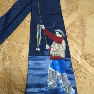 Fly fisherman Tie Fly fishing Tie Fisherman Stream fishing Tie Men&#39;s Neckties