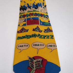 Corbatas de hombre con onomatopeya de gallo, coleccionables, de cómic