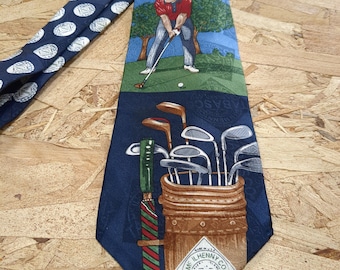 Men's Tabasco Golf Bag & Clubs with Golfer Design Black Necktie