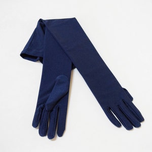 Matte Satin Navy Blue Opera 22&quot; 18&quot;and 15&quot; Ladies Gloves