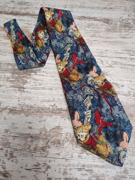 Mickey Mouse Impressionistic Patterned Necktie100… - image 2