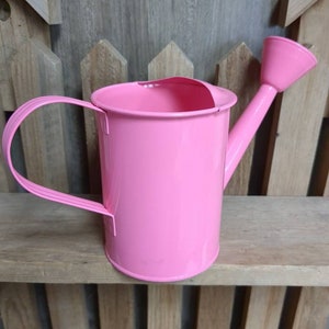 Pink Watering Can Farmhouse design Pink Metal Watering Can Pink Painted Tin Watering Can Garden Decor