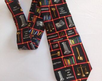 Truly a Lawyers Necktie Scales of Justice Guilty or Not Guilty No Objection 100% Silk Necktie