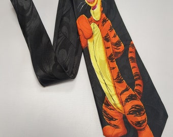 Tigger Herren Krawatte Winnie the Pooh Charakter Tigger der Tiger Schwarz und Orange Disney Krawatte