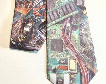 Computer Circuit Boards Computer Guts Necktie
