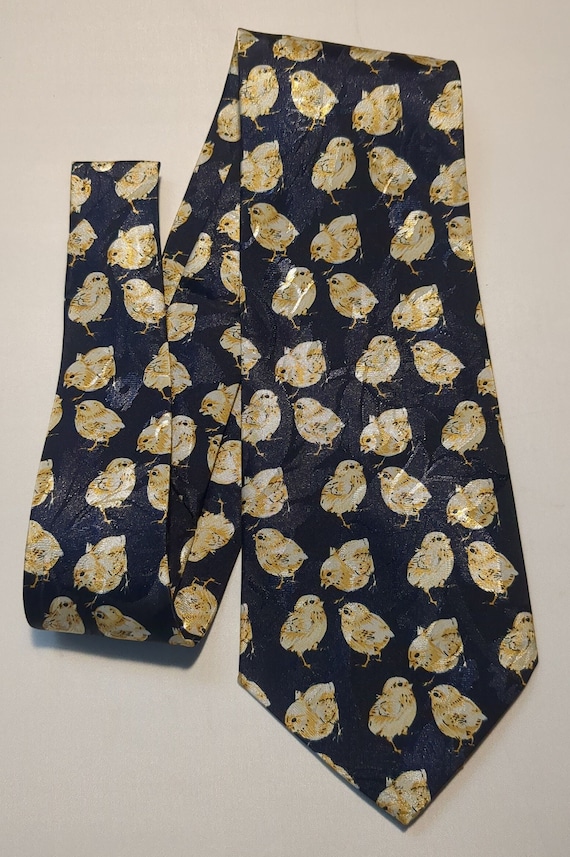 Black Necktie Covered with Baby "Chicks" a Subtle… - image 2