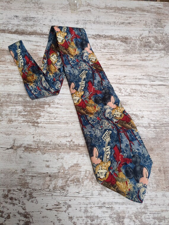 Mickey Mouse Impressionistic Patterned Necktie100… - image 3