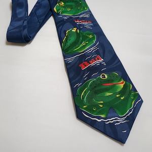 Anheuser Busch Budweiser Frogs Necktie Genuine Collection Navy Blue