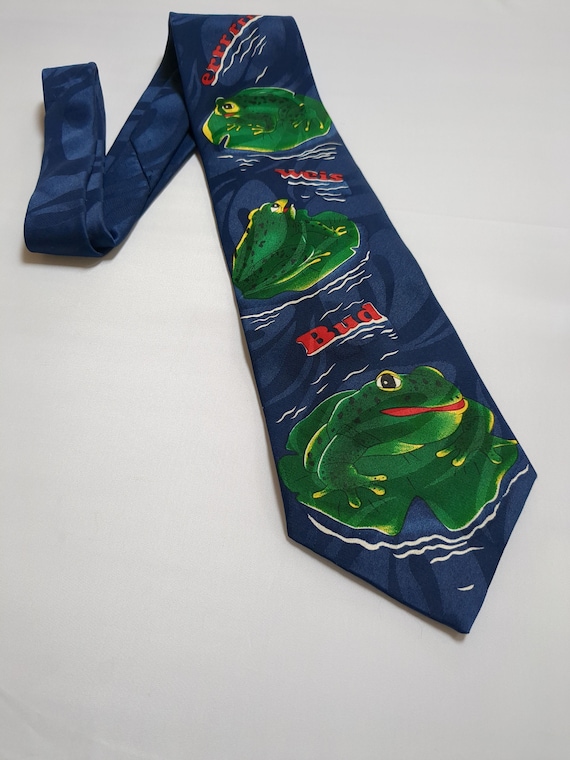 Anheuser Busch Budweiser Frogs Necktie Genuine Col