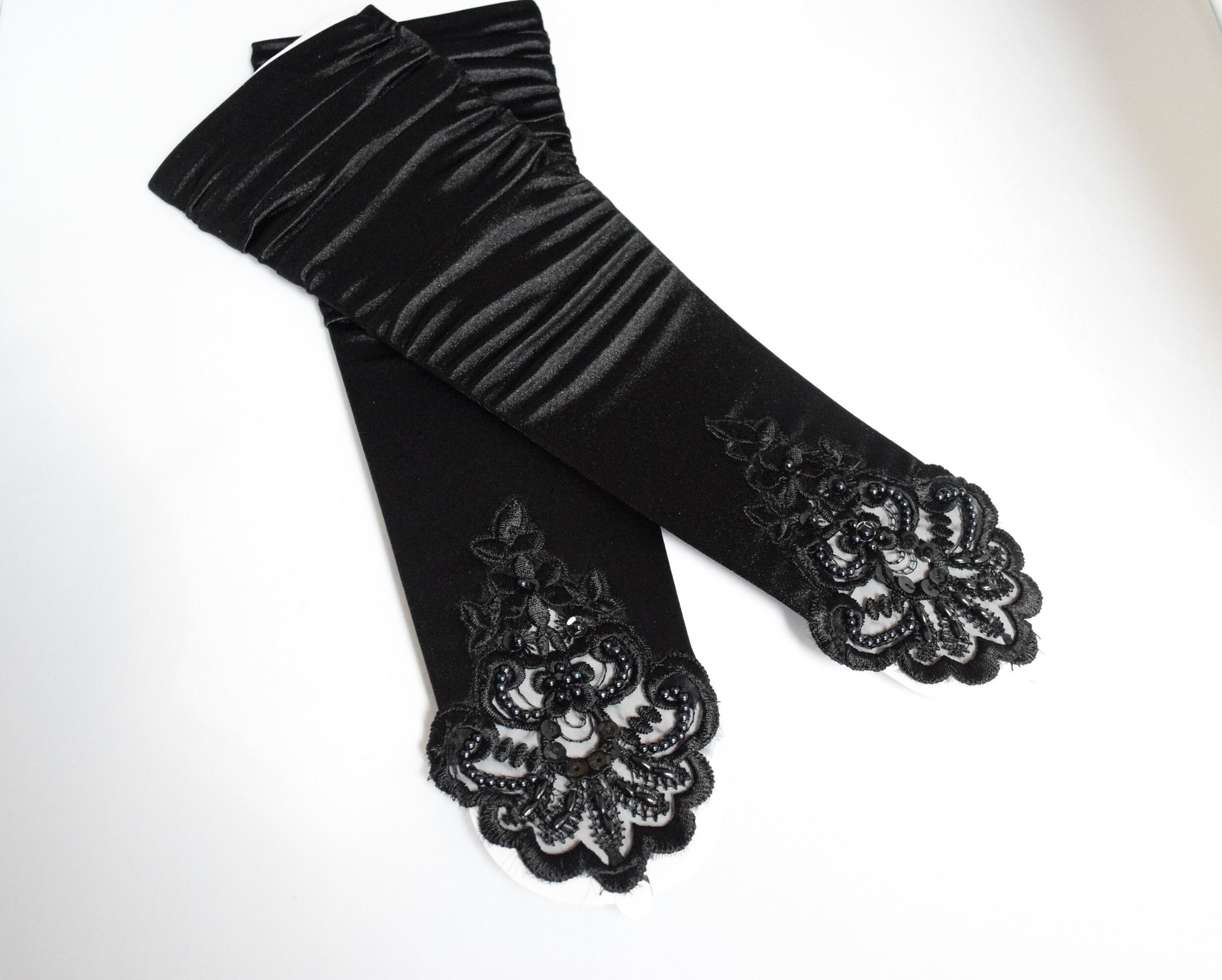 Black Fingerless Gloves - Etsy