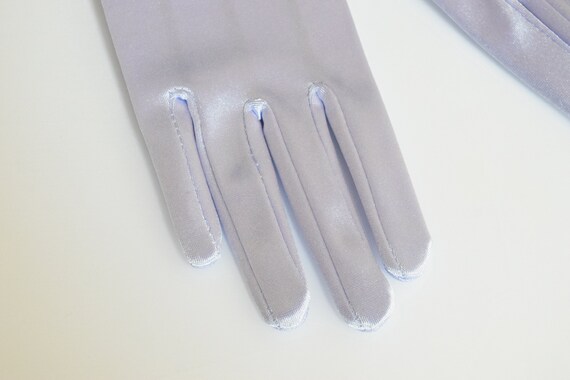 Lilac Stretch Luster Satin Gloves Opera Length to… - image 7