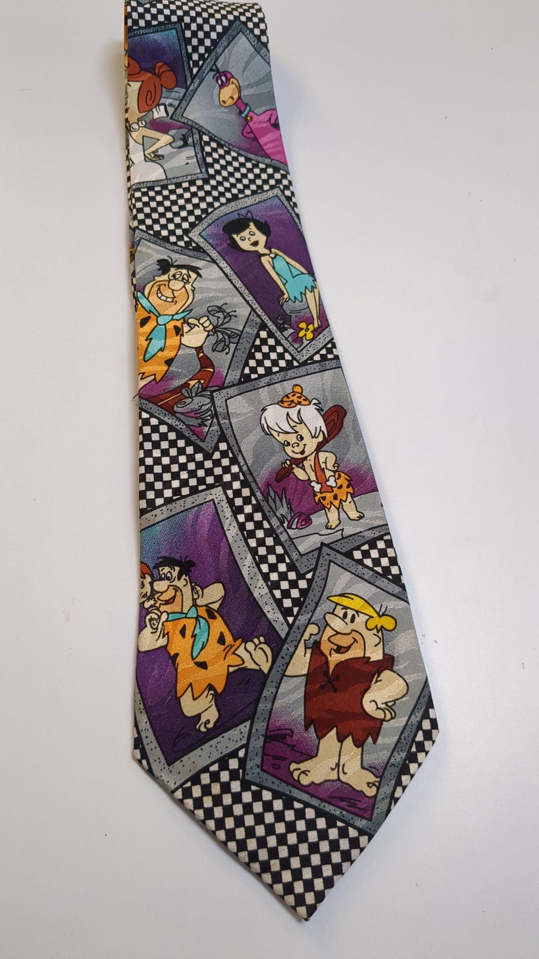 Cravate Les Pierrafeu (Flintstones) - Tie Rack Unlimited - 1993 Suède - 100% Soie